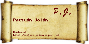 Pattyán Jolán névjegykártya